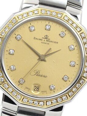 Baume & Mercier Riviera 5131.3 Diamond bezel 11P Gold Dial Quartz Men's _951054